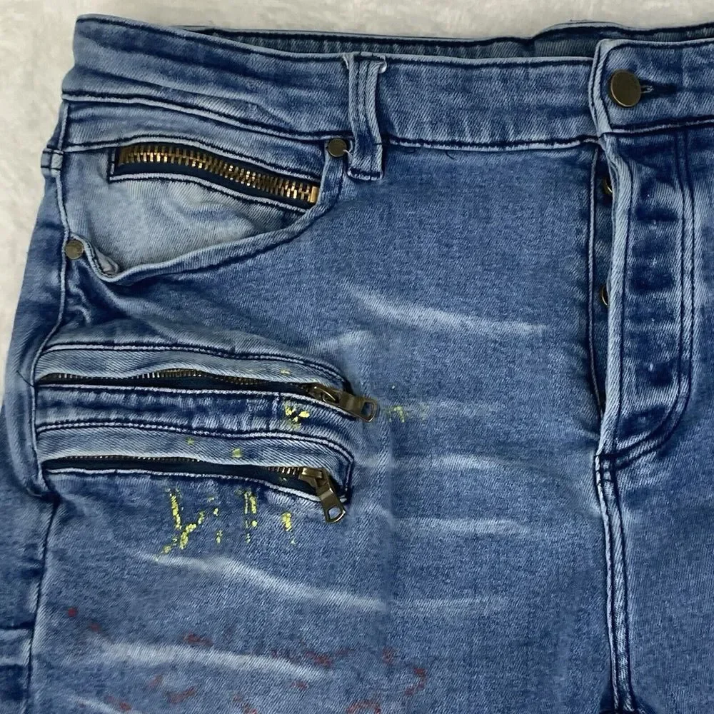 Rockstar Original Ultra Slim Natural Selection Project Distressed Shorts Size 40